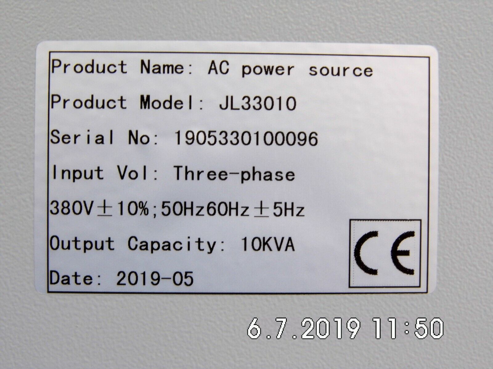 JL33010 10KVA three phase AC programmable variable frequency power source JL33010 10KVA three phase AC programmable variable frequency power source